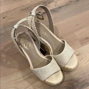 Sam Edelman April Espadrille Wedges in Linen - size 6.5